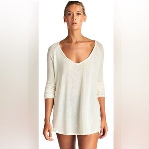 VITAMIN A | lightweight knit flowy long sleeve cream top modal blend medium